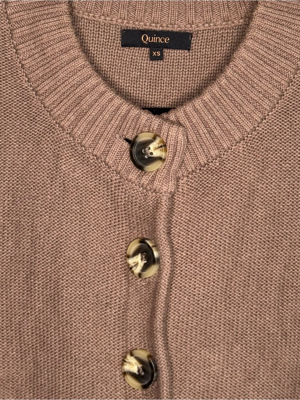 Quince Cafe au Lait Cropped Button-Front Cardigan - Picture 7 of 8